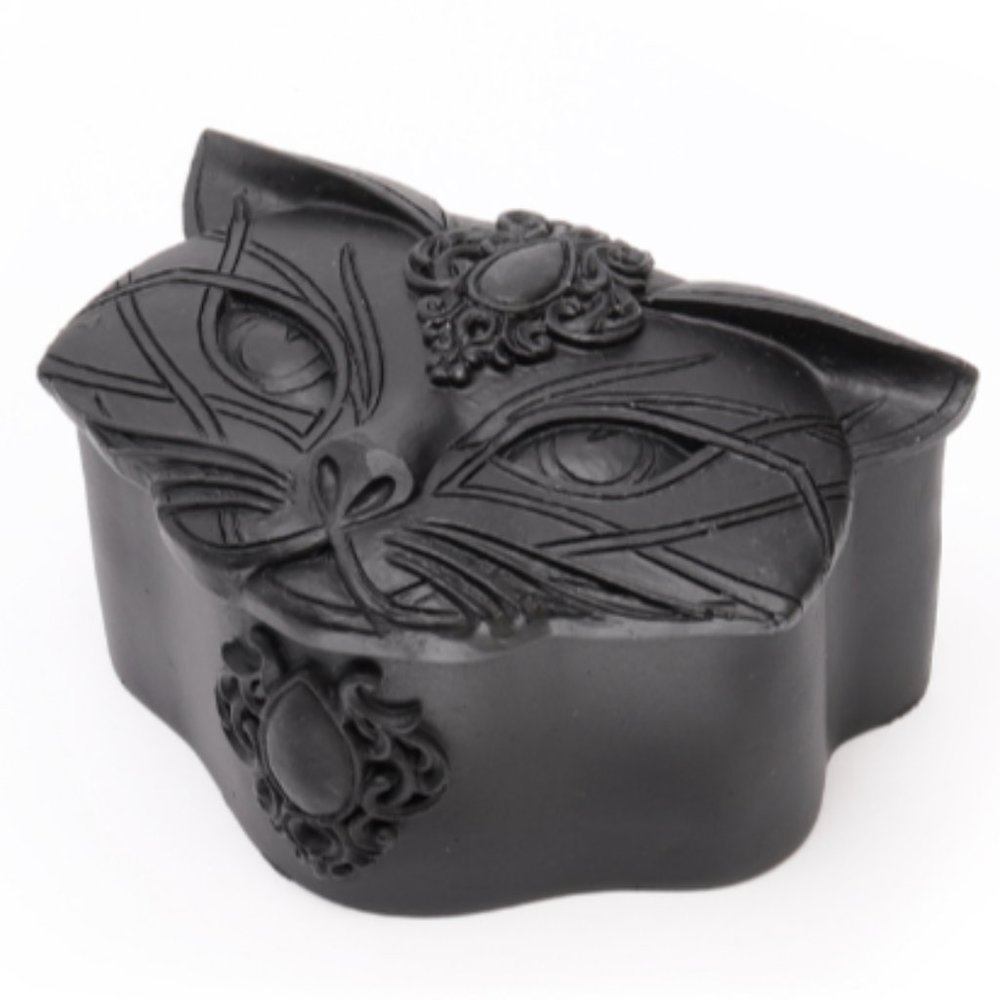 DISCONTINUED! Alchemy Gothic Sacred Cat Trinket Box Black NEW in Box